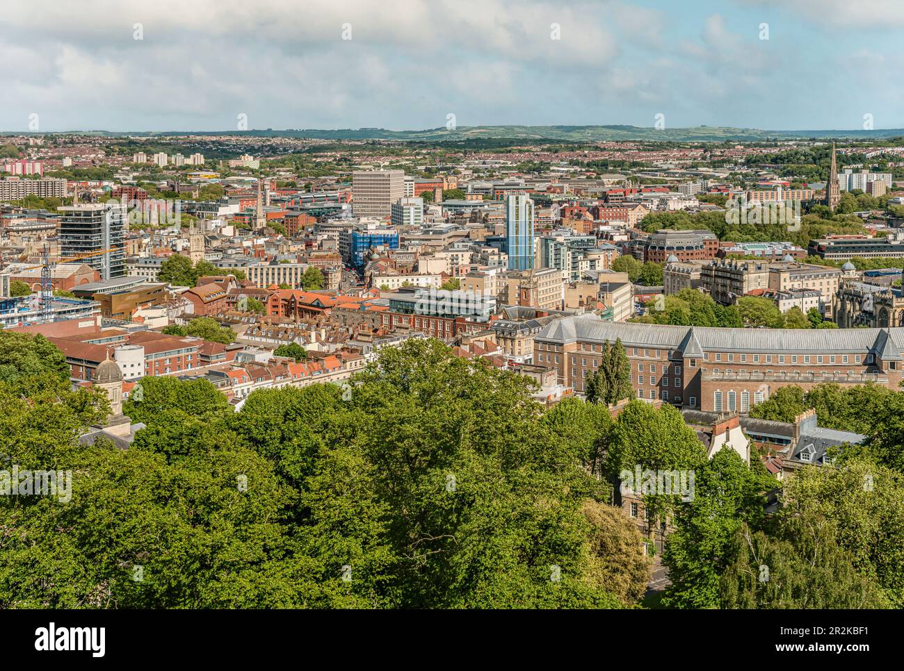 Vue sur le centre-ville de Bristol depuis Cabot Tower, Somerset, Angleterre, Royaume-Uni Banque D'Images