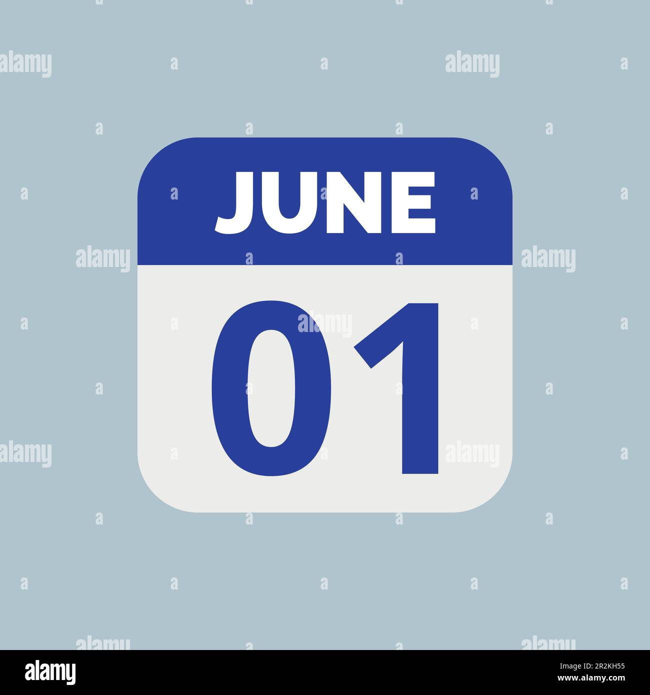 Icône de date du calendrier 1 juin Illustration de Vecteur