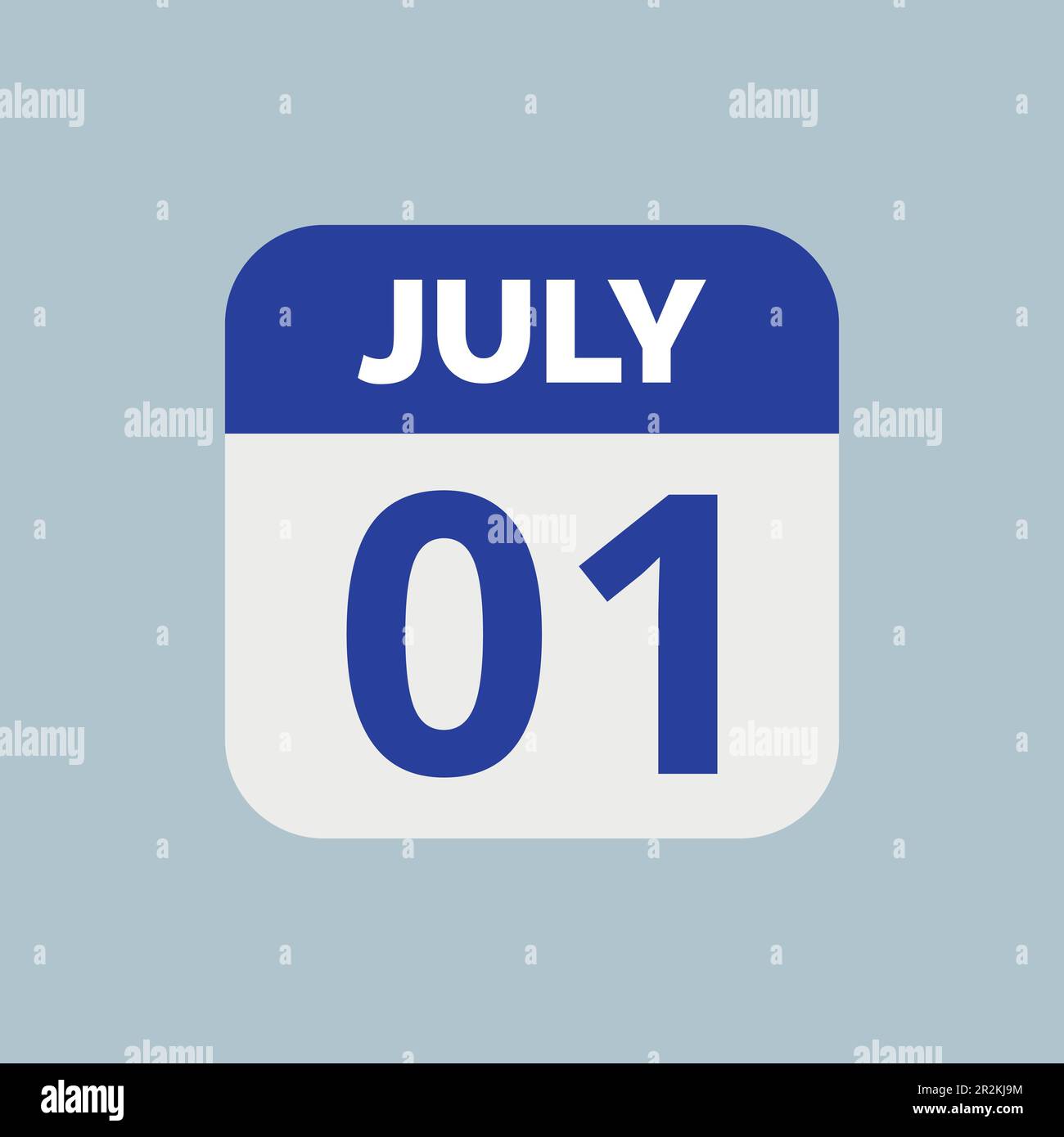 Icône de date du calendrier 1 juillet Image Vectorielle Stock - Alamy