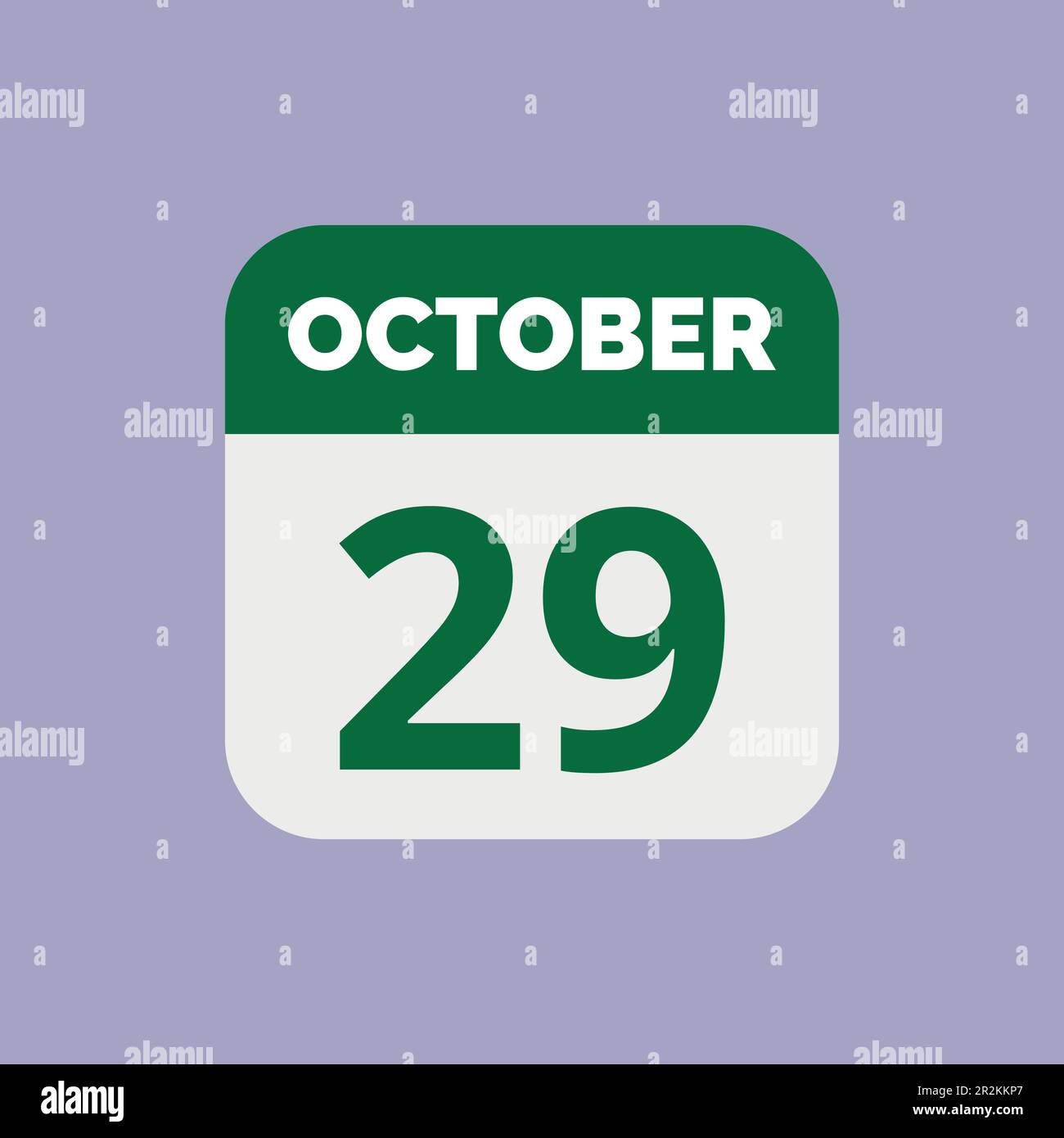 Icône de date du calendrier 29 octobre Image Vectorielle Stock - Alamy