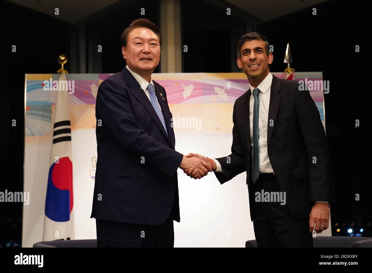 Le Premier ministre Rishi Sunak (à droite) rencontre le Président de la