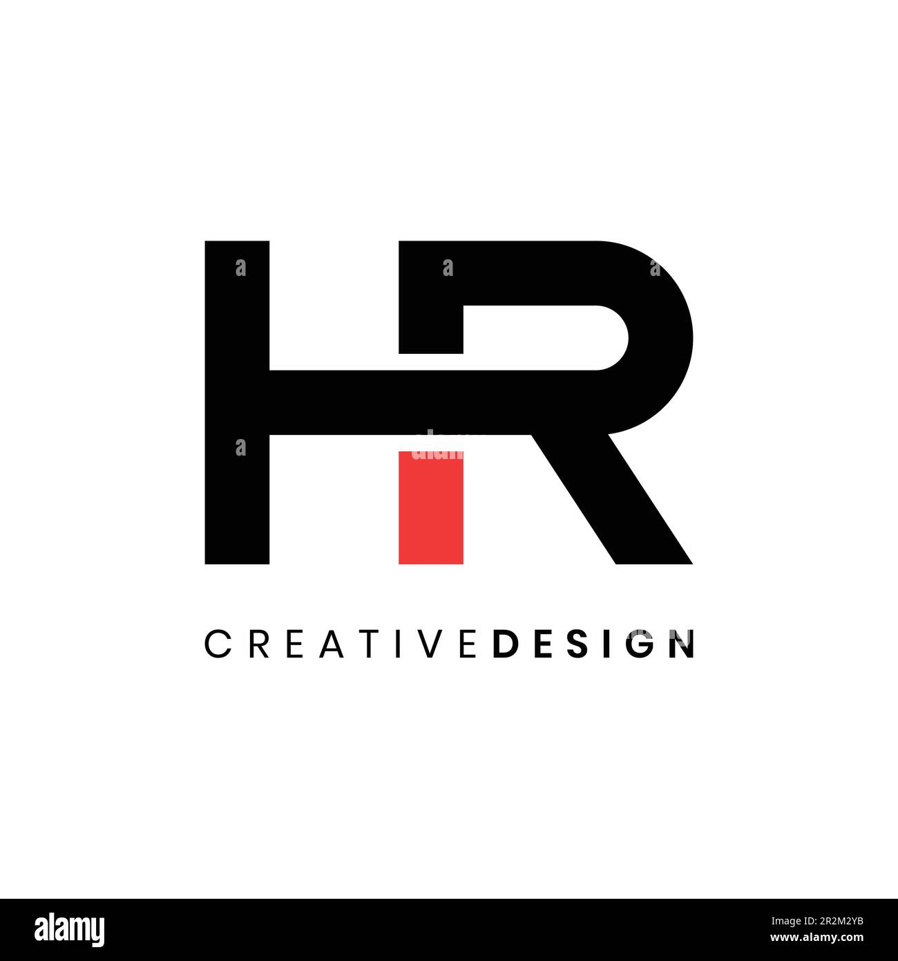 Créatif moderne simple lettre logo HR vecteur Illustration de Vecteur