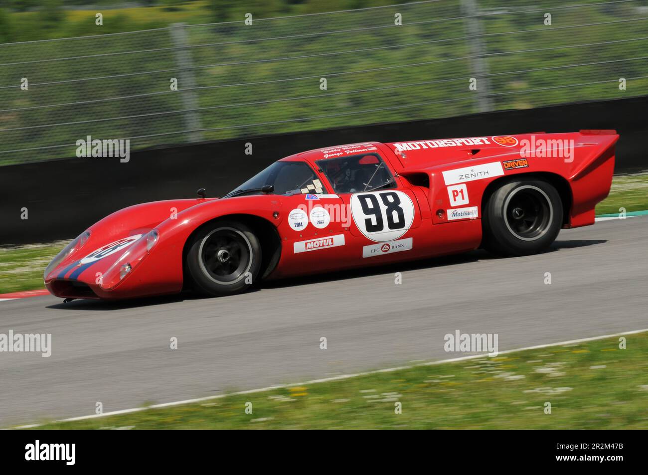 Mugello Classique historique 25 avril 2014: LOLA T70 Mk III B 1969 conduit par Carlos MONTEVERDE, pendant la pratique sur le circuit de Mugello, Italie. Banque D'Images