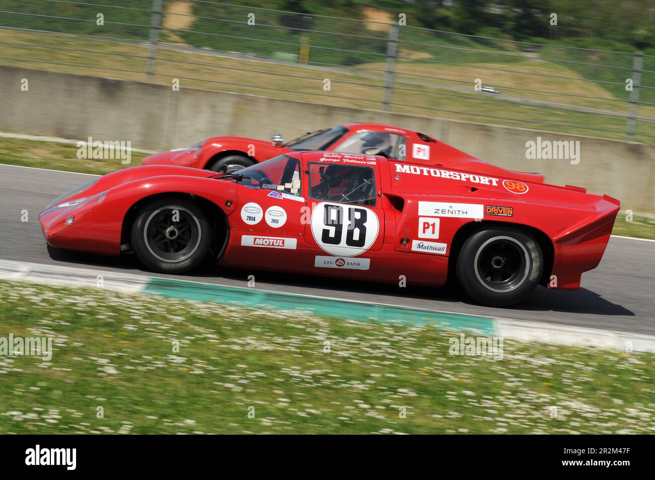 Mugello Classique historique 25 avril 2014: LOLA T70 Mk III B 1969 conduit par Carlos MONTEVERDE, pendant la pratique sur le circuit de Mugello, Italie. Banque D'Images