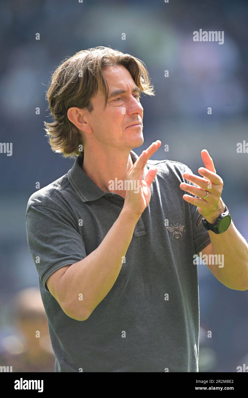 Londres, Royaume-Uni. 20th mai 2023. Thomas Frank responsable du FC Brentford lors du match Spurs contre Brentford Premier League au Tottenham Hotspur Stadium de Londres. Crédit : MARTIN DALTON/Alay Live News Banque D'Images