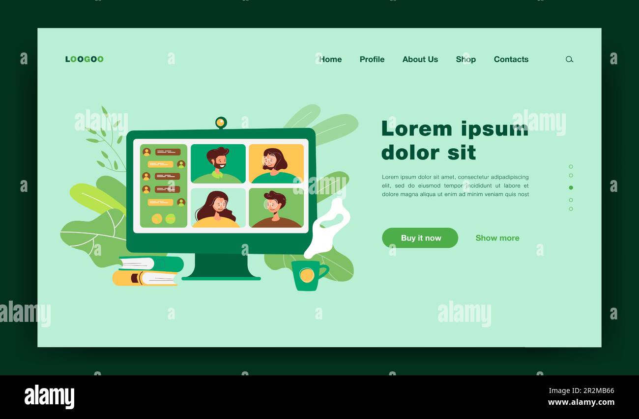 Réunions en ligne par vidéoconférence Illustration de Vecteur