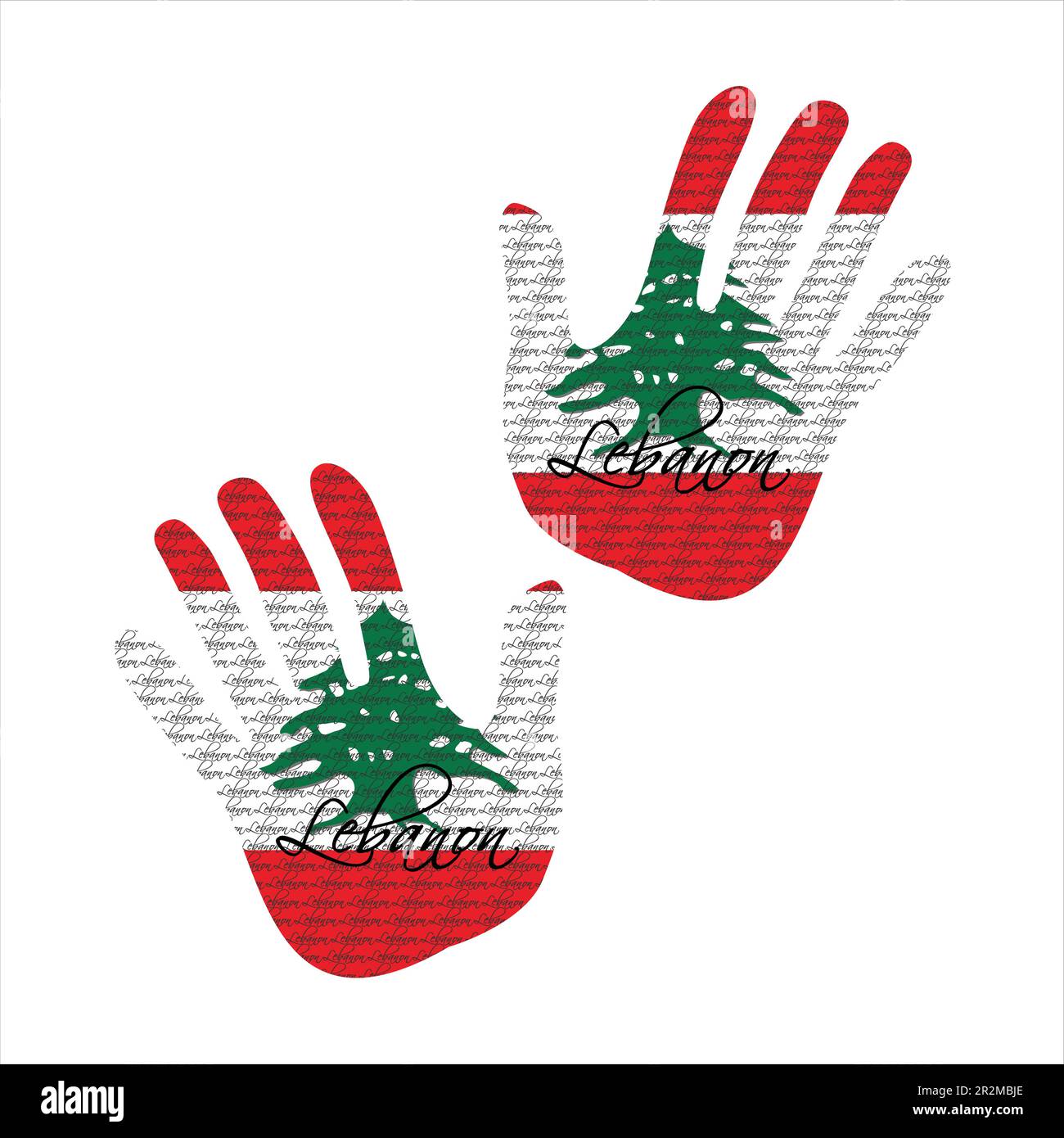 main drapeau libanais Illustration de Vecteur