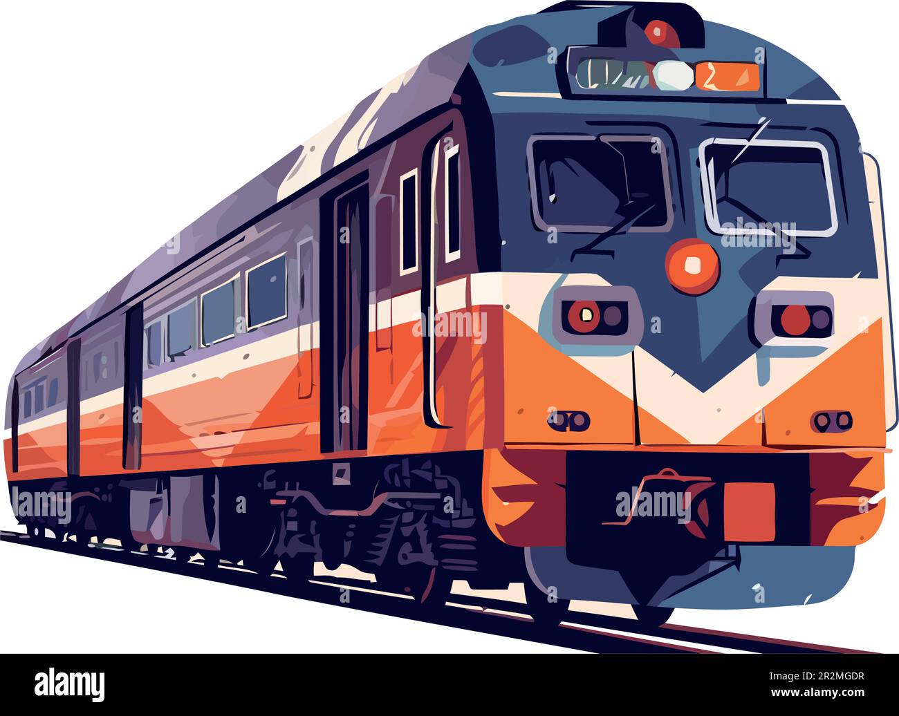 Illustration de locomotive à vapeur sur fond blanc Illustration de Vecteur