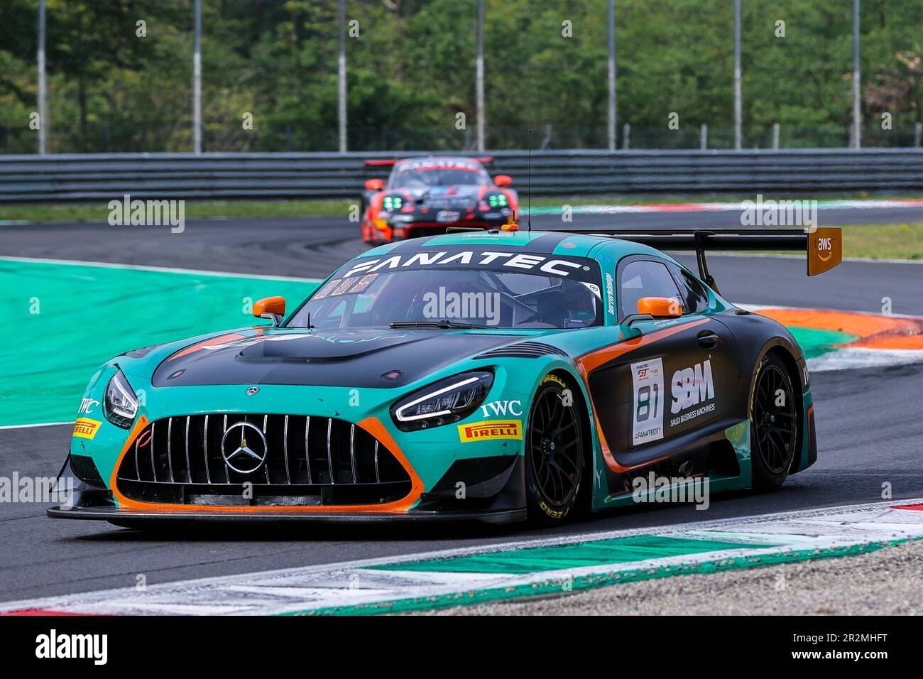 Mercedes-AMG GT3 Team Theeba Motorsport de Reema Jufali, Ralf Aron et Alain Valente conduit pendant le Fanatec GT World Challenge Europe Monza à Autodromo Nazionale Monza à Monza. Banque D'Images