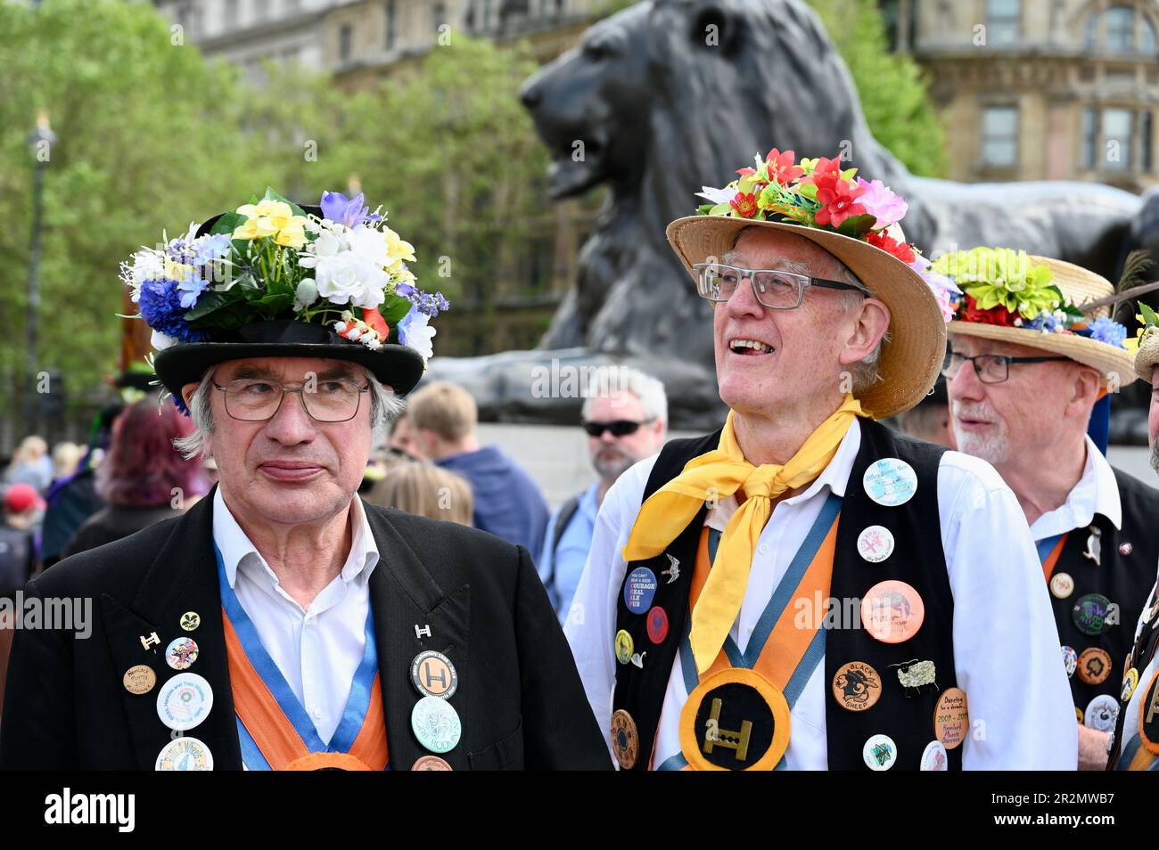 Londres, Royaume-Uni. Westminster Morris et les invités ont pris part à une journée de danse consistant en une visite du quartier de Westminster qui comprenait un spectacle à Trafalgar Square. Crédit : michael melia/Alay Live News Banque D'Images