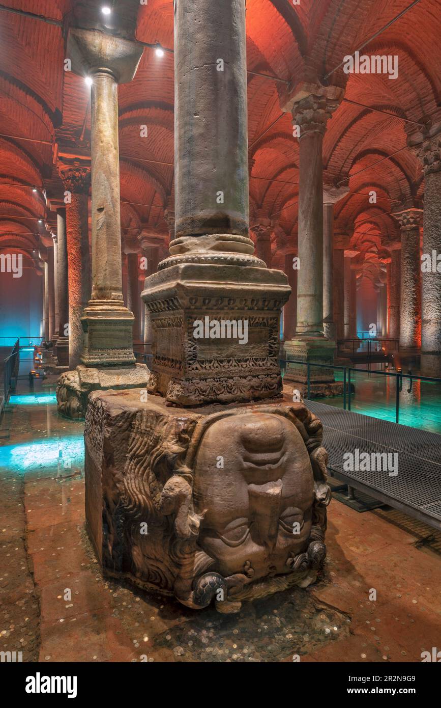 Célèbre Citerne Basilique (Yerebatan Sarnici) à Istanbul, Turquie Banque D'Images
