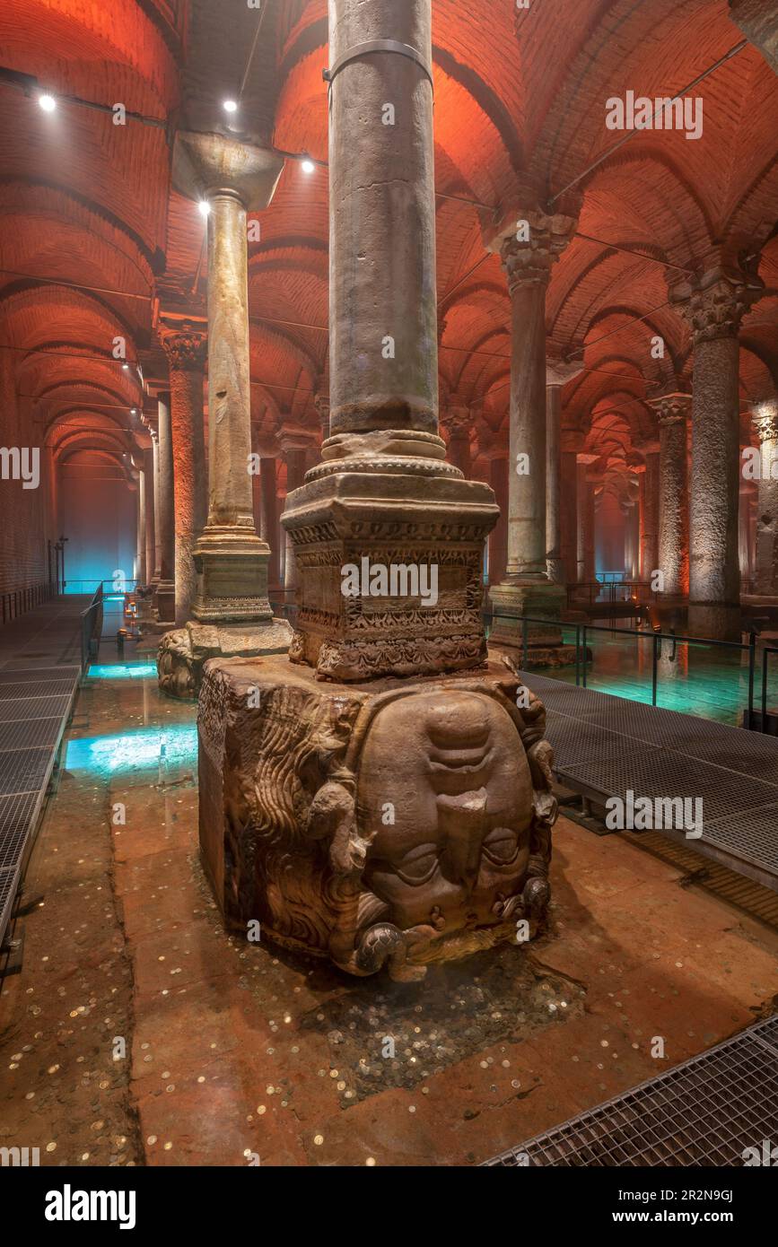Célèbre Citerne Basilique (Yerebatan Sarnici) à Istanbul, Turquie Banque D'Images