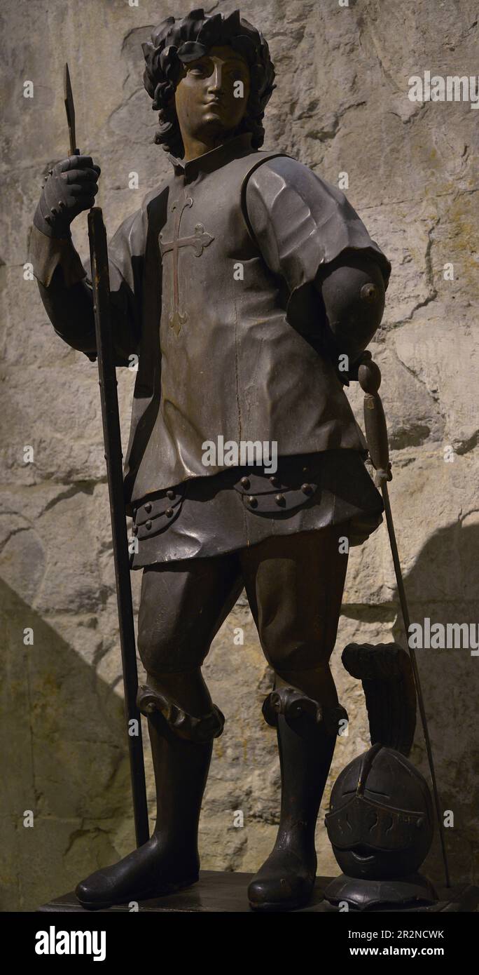 Nuno Alvares Pereira (1360-1431). Chef militaire portugais. Statue. Musée archéologique de Carmo. Lisbonne, Portugal. Banque D'Images