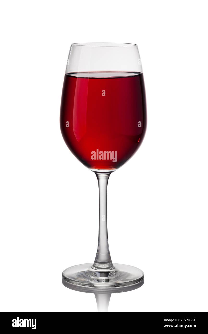 verre à vin rouge isolé sur fond blanc Banque D'Images