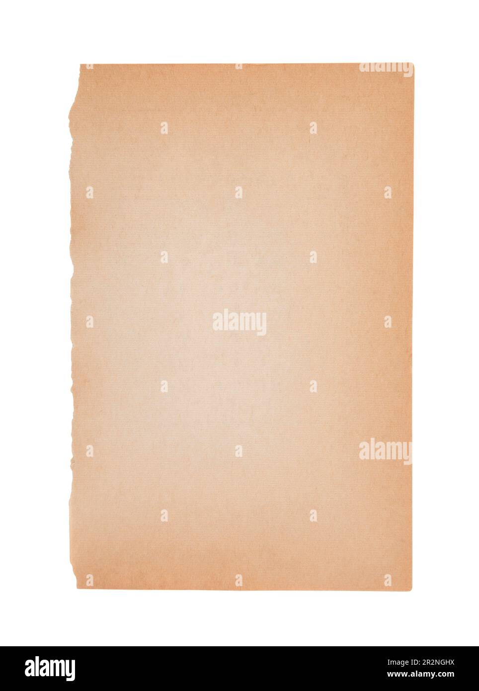 Ancienne feuille de papier isolée sur fond blanc avec chemin de découpe Banque D'Images