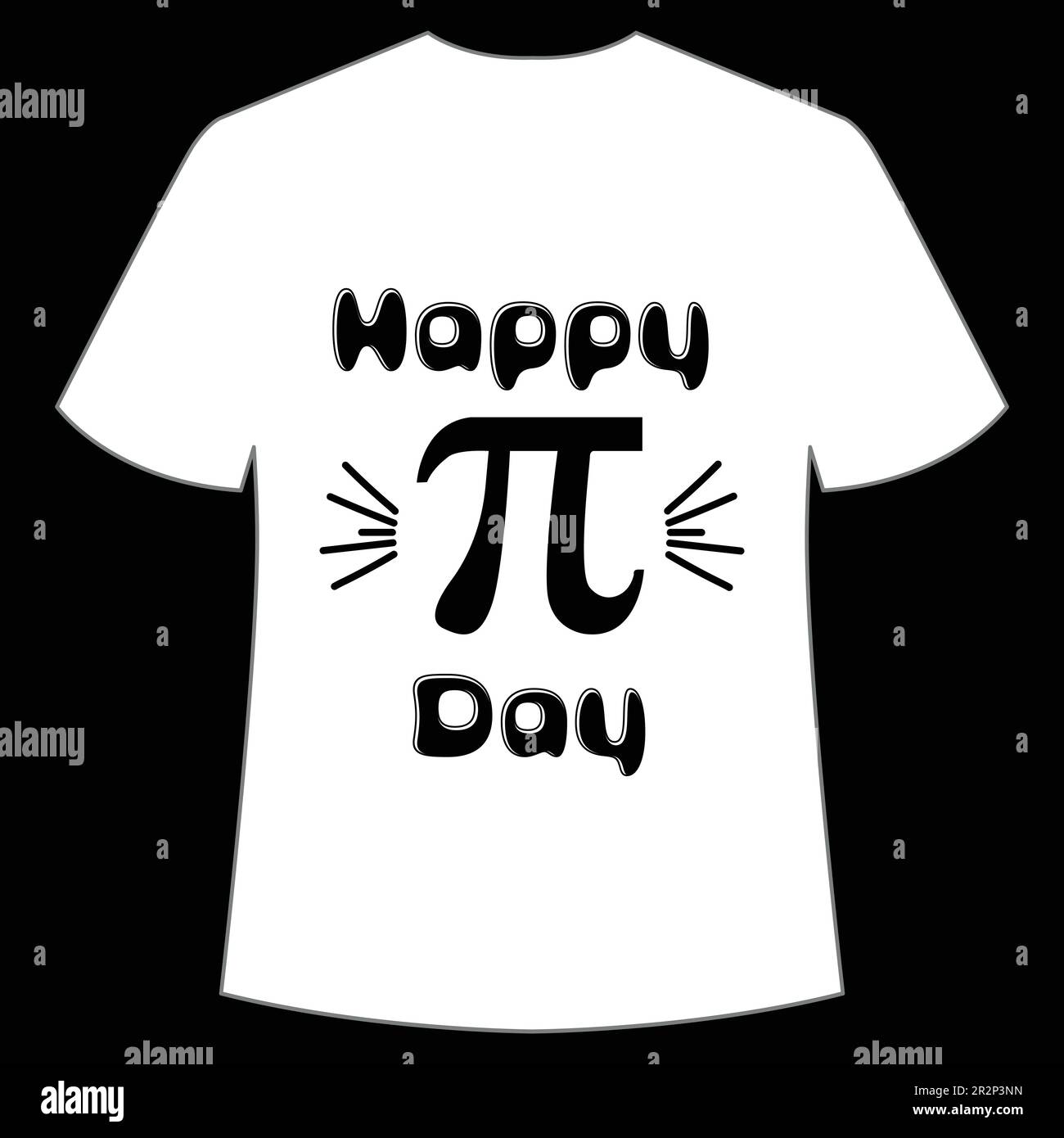 Modèle d'impression de chemise Happy Pi Day, graphiques Pi Day Vector, conception mathématique amusante et cadeau Illustration de Vecteur