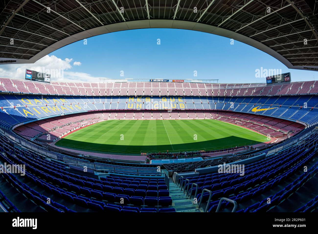 Camp Nou, domicile du club de football de Barcelone, Barcelone, Espagne. Banque D'Images