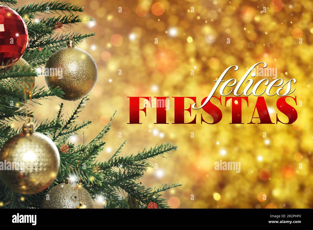 Fiestas de Felices. Carte de vœux de fête avec vœux de fin d'année en