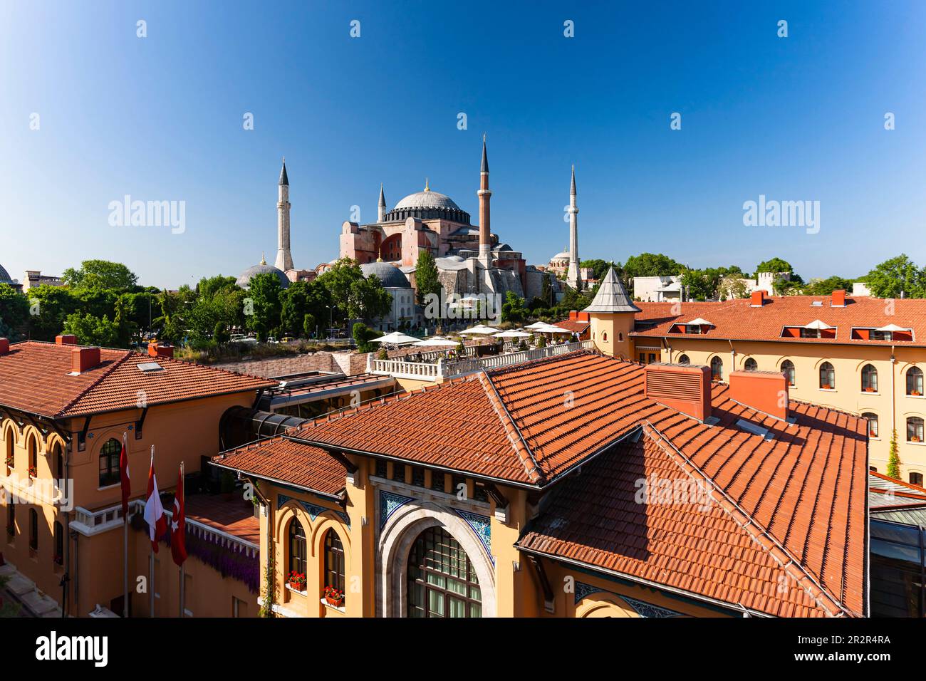 Paysage urbain de la région du Sultan Ahmet, et Hagia Sophia(Aya sofia), zones historiques d'Istanbul, place Sultanahmet, Istanbul, Turquie Banque D'Images