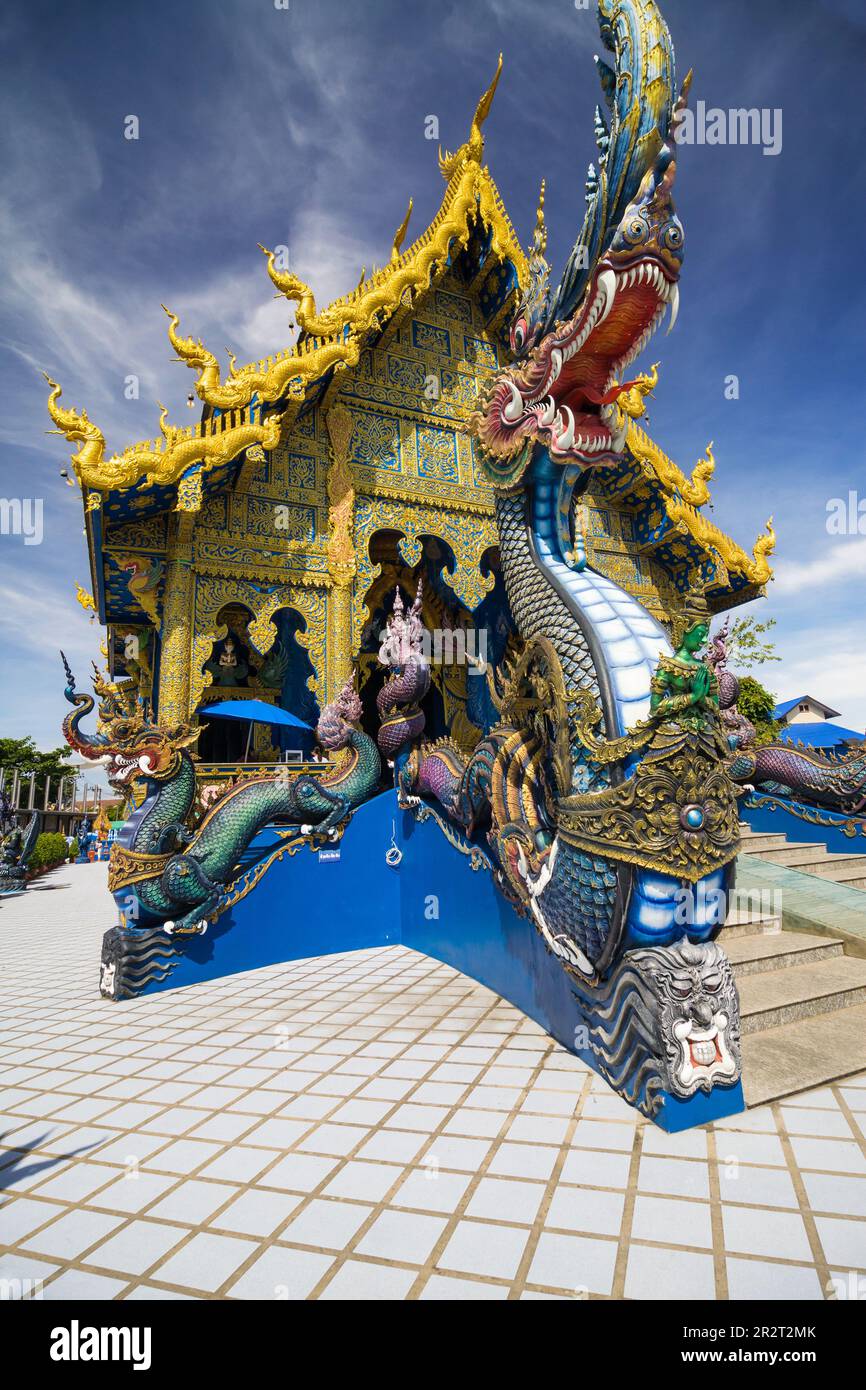 Wat Rong Suea Ten à Chiang Rai, Thaïlande. Banque D'Images