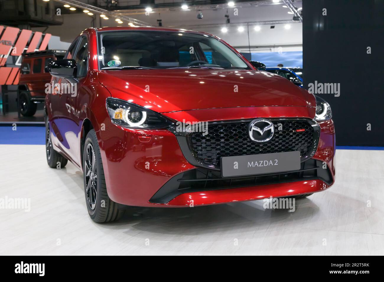 Barcelone, Espagne - 14 mai 2023: Mazda 2 exposé à l'automobile Barcelone 2023 à Barcelone, Espagne. Banque D'Images