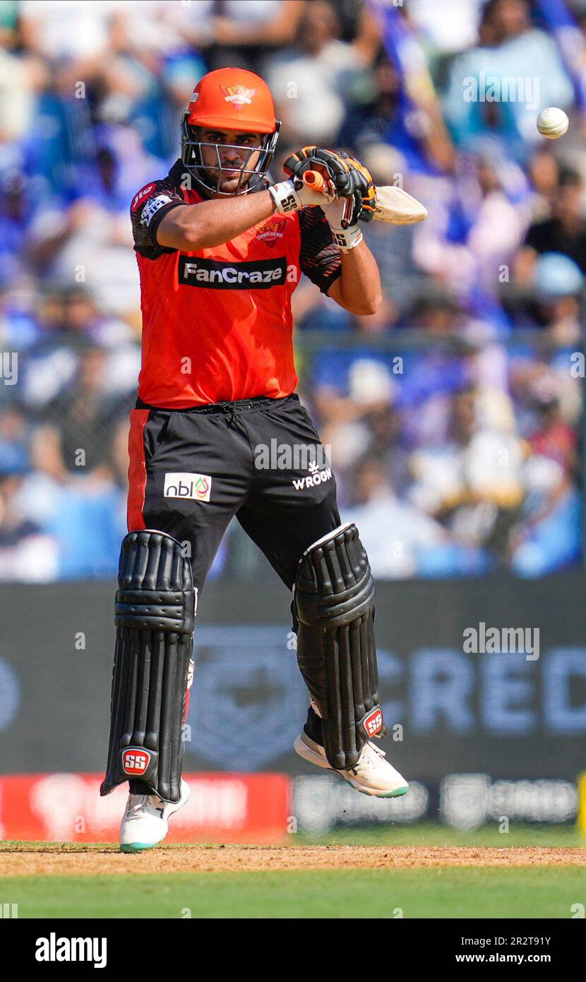 Sunrisers Hyderabad's Vivrant Sharma bats during the Indian Premier