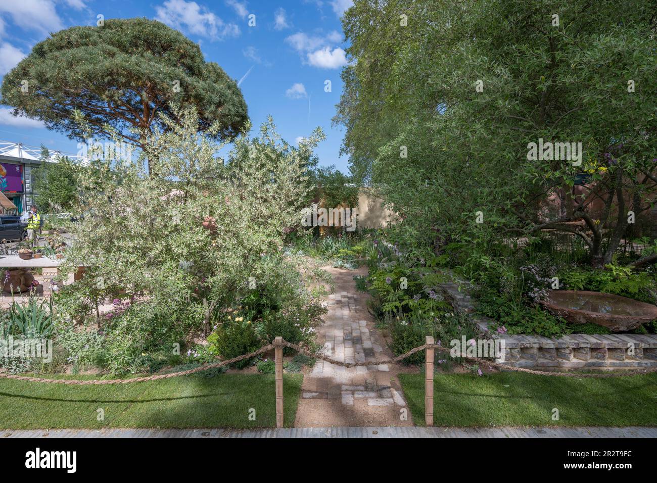 Royal Hospital Chelsea, Londres, Royaume-Uni. 21st mai 2023. Avant l'ouverture du RHS Chelsea Flower Show (22-27 mai), le plus grand spectacle de fleurs du monde. Image: Le jardin des paysages de la culture, le jardin d'exposition. Concepteur : Sarah Price. L'atmosphère et l'inspiration du jardin ont été tirées des peintures de Cedric Morris et des plantes recueillies et produites par Cedric dans son jardin à Benton End, Hadleigh. Cedric est devenu célèbre pour la reproduction et la peinture de l'iris barbu, cultivant environ 1000 nouveaux semis chaque année et produisant au moins 90 variétés nommées. Crédit : Malcolm Park/Alay Live News Banque D'Images