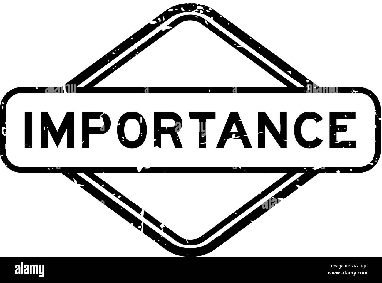 Grunge noir importance mot caoutchouc joint tampon sur fond blanc Illustration de Vecteur