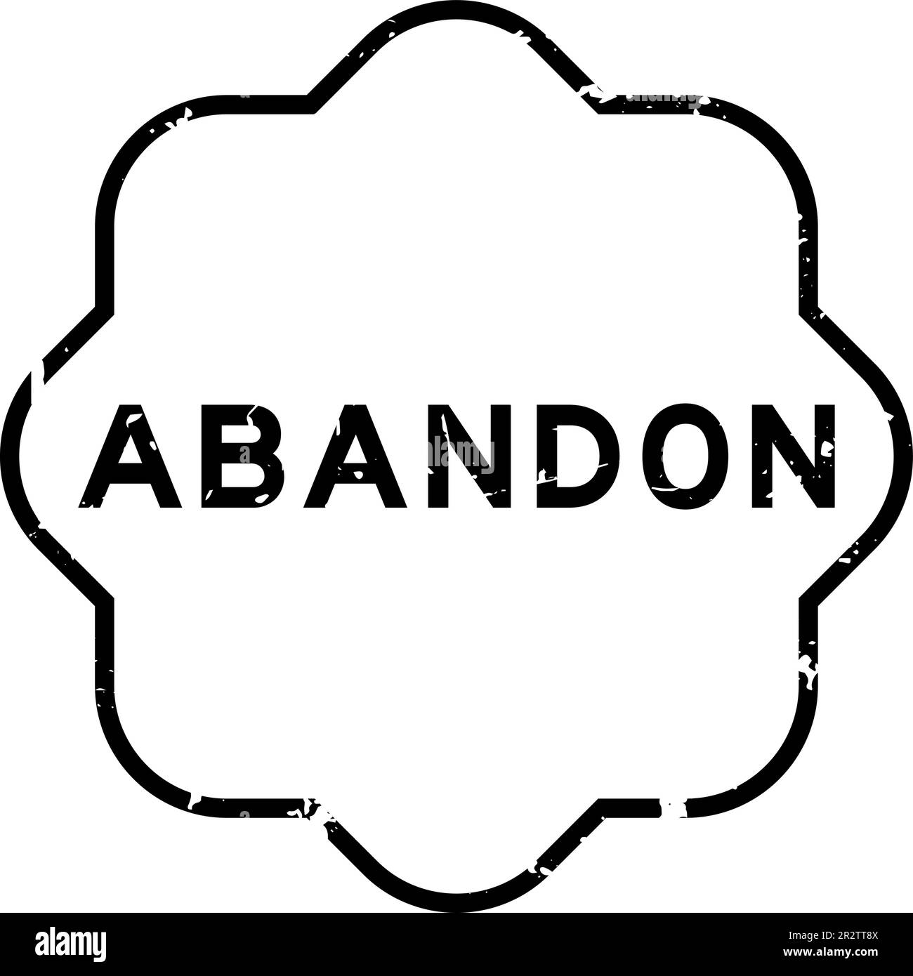 Grunge noir abandonner mot caoutchouc joint tampon sur fond blanc Illustration de Vecteur