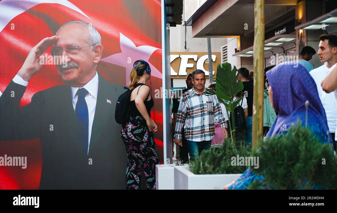 Izmir, Turquie. 20th mai 2023. Election du Parti populaire républicain et du candidat à la présidence Kemal Kılıcdaroglu pour le deuxième tour de 28 mai, élection présidentielle en Turquie crédit: İdil Toffolo/Alay Live News Banque D'Images