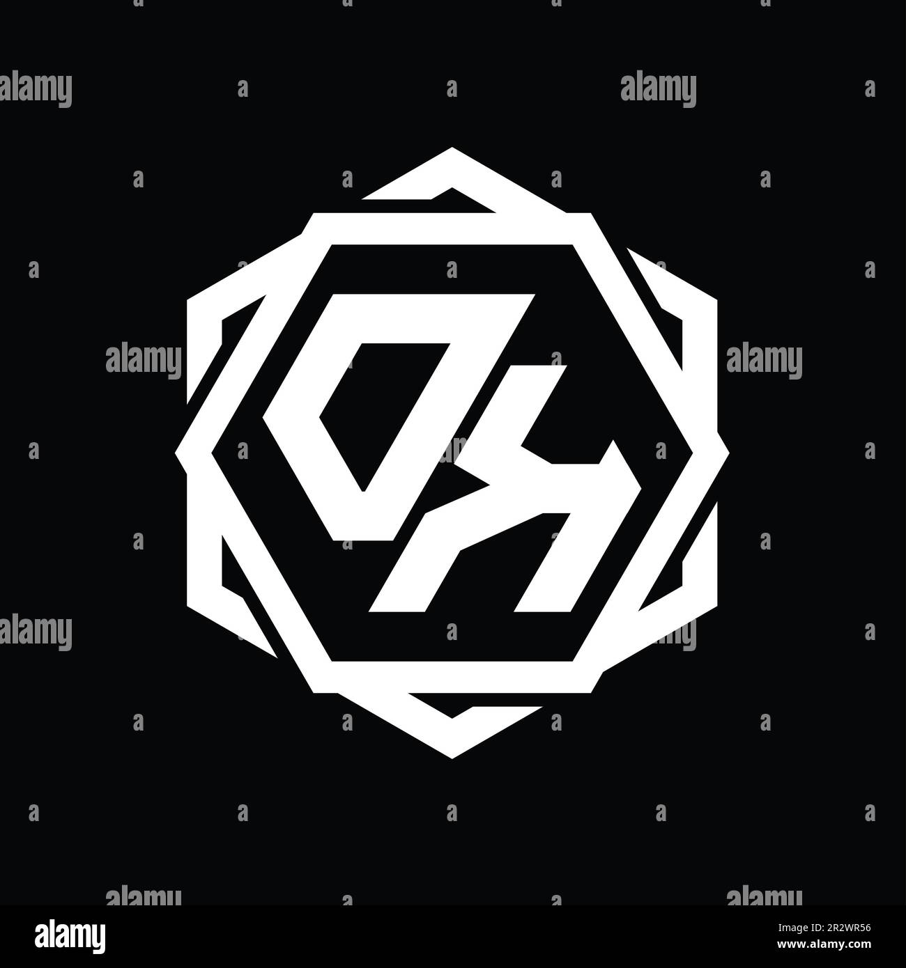 Logo DK monogramme forme hexagonale avec modèle géométrique abstrait à contour isolé Banque D'Images Logo DK monogramme forme hexagonale avec modèle géométrique abstrait à contour isolé Banque D'Images