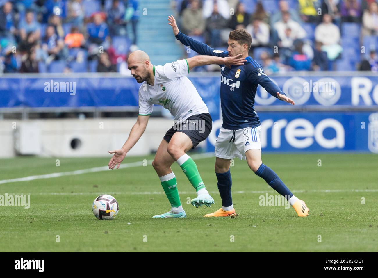 05.21.23 Oviedo, Asturies, nord de l'Espagne. Football; Real Oviedo - Racing Club de la ligue SmartBank, league2, match 41, au nouveau Carlos Tartiere. Crédit.: Aurelio Flórez/Alay Banque D'Images