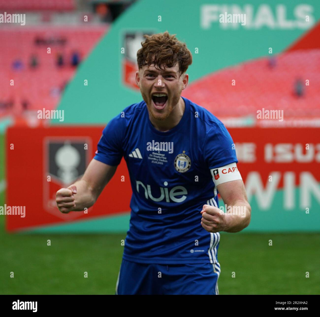 WEMBLEY, ANGLETERRE - 21 MAI : après la finale du Trophée Isuzu FA entre le FC Halifax et le FC Gateshead au stade Wembley, LondonPicture par Dylan Hepworth/MB Media 21/05/2023 Banque D'Images