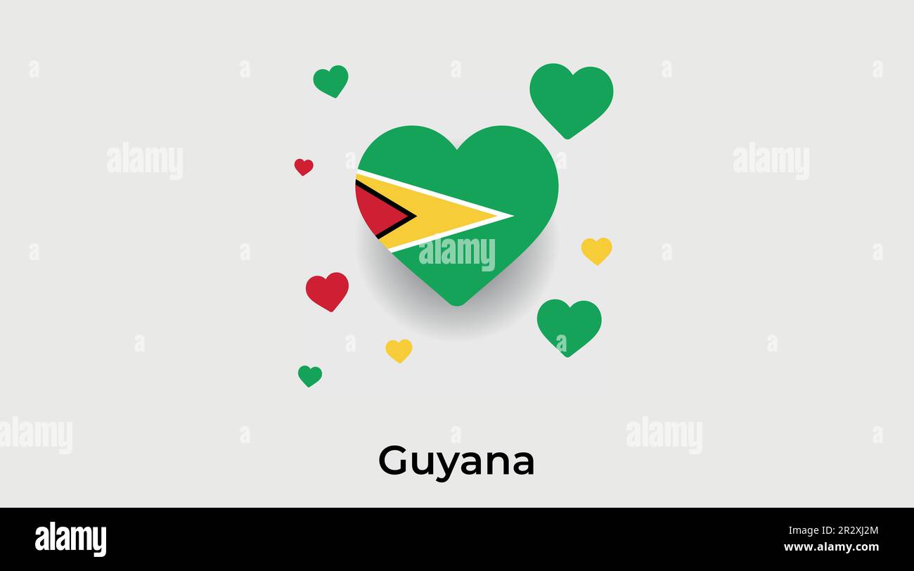 Guyana pays coeur. Illustration vectorielle du drapeau national du Guyana Illustration de Vecteur