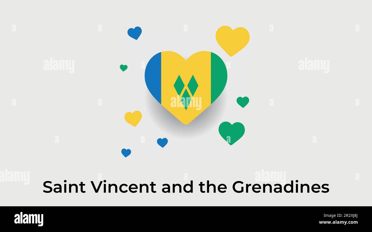 Saint Vincent et les Grenadines coeur de pays. Love Saint Vincent et les Grenadines drapeau national illustration vectorielle Illustration de Vecteur