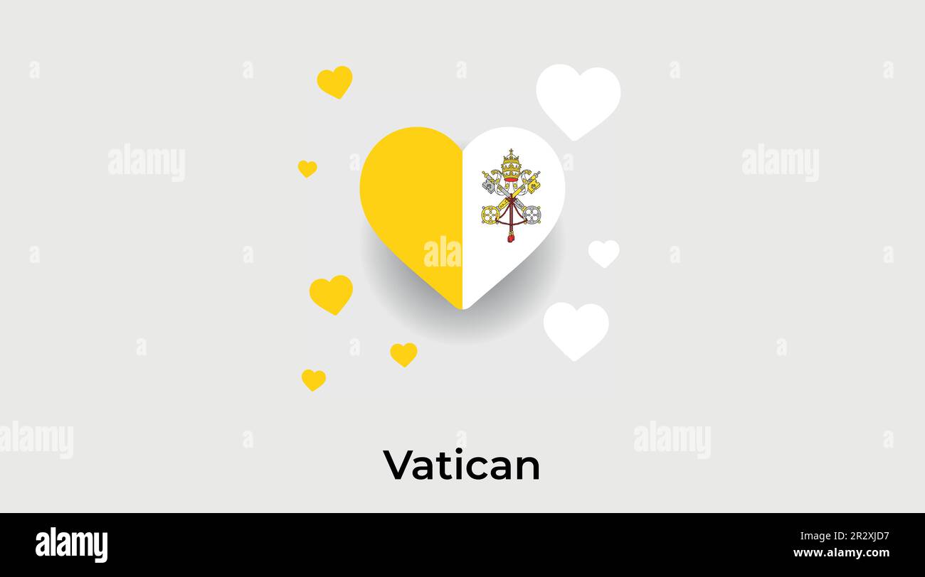Cité du Vatican État pays coeur. Illustration vectorielle du drapeau national de l'État de la Cité du Vatican Illustration de Vecteur