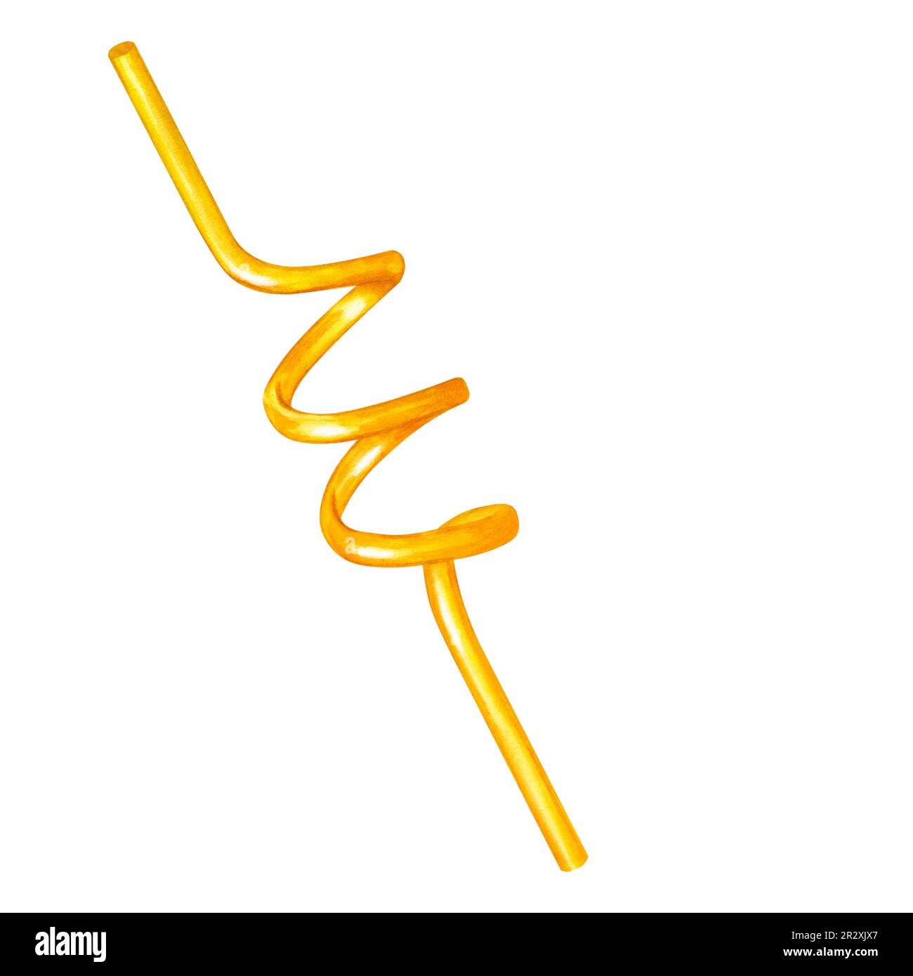 Paille spirale orange vif pour cocktail, limonade, smoothies, boissons  alcoolisées. Illustration aquarelle dessinée à la main sur fond blanc.  Elément de conception Photo Stock - Alamy