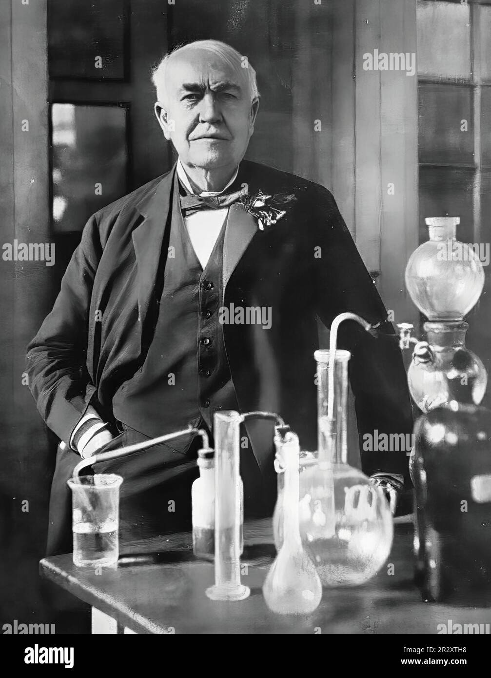 Thomas Edison, l'entrepreneur et inventeur américain qui a breveté l'ampoule à incandescence en 1879 Banque D'Images