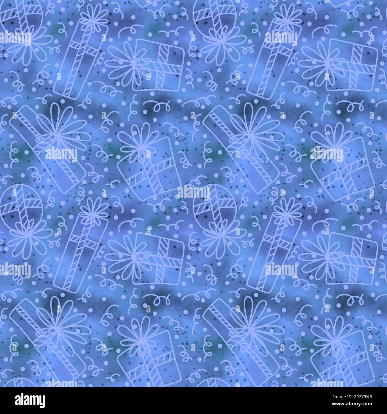 Boîte cadeau de fête motif cadeau sans couture pour emballer le papier, les tissus et le linge de maison, l'imprimé pour les enfants, les emballages de Noël et l'accès pour les anniversaires Banque D'Images