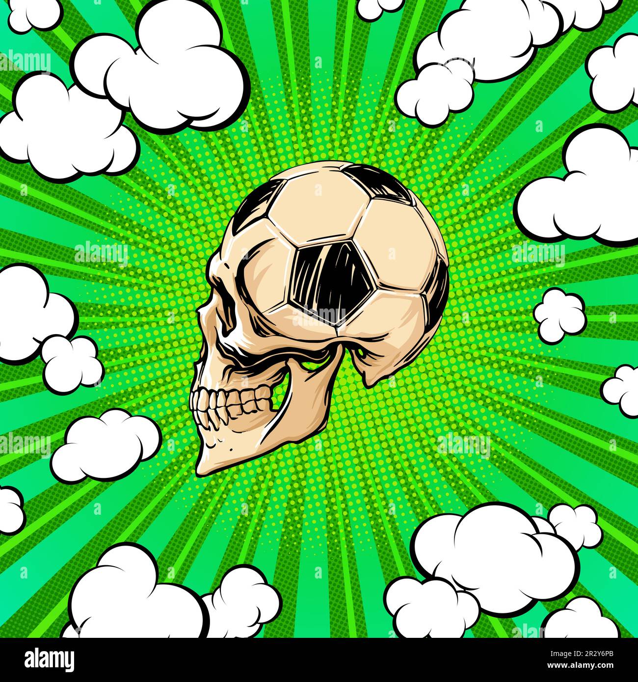 Motif tête de mort de balle dans le style pop art pour l'impression et le design. Illustration vectorielle. Illustration de Vecteur