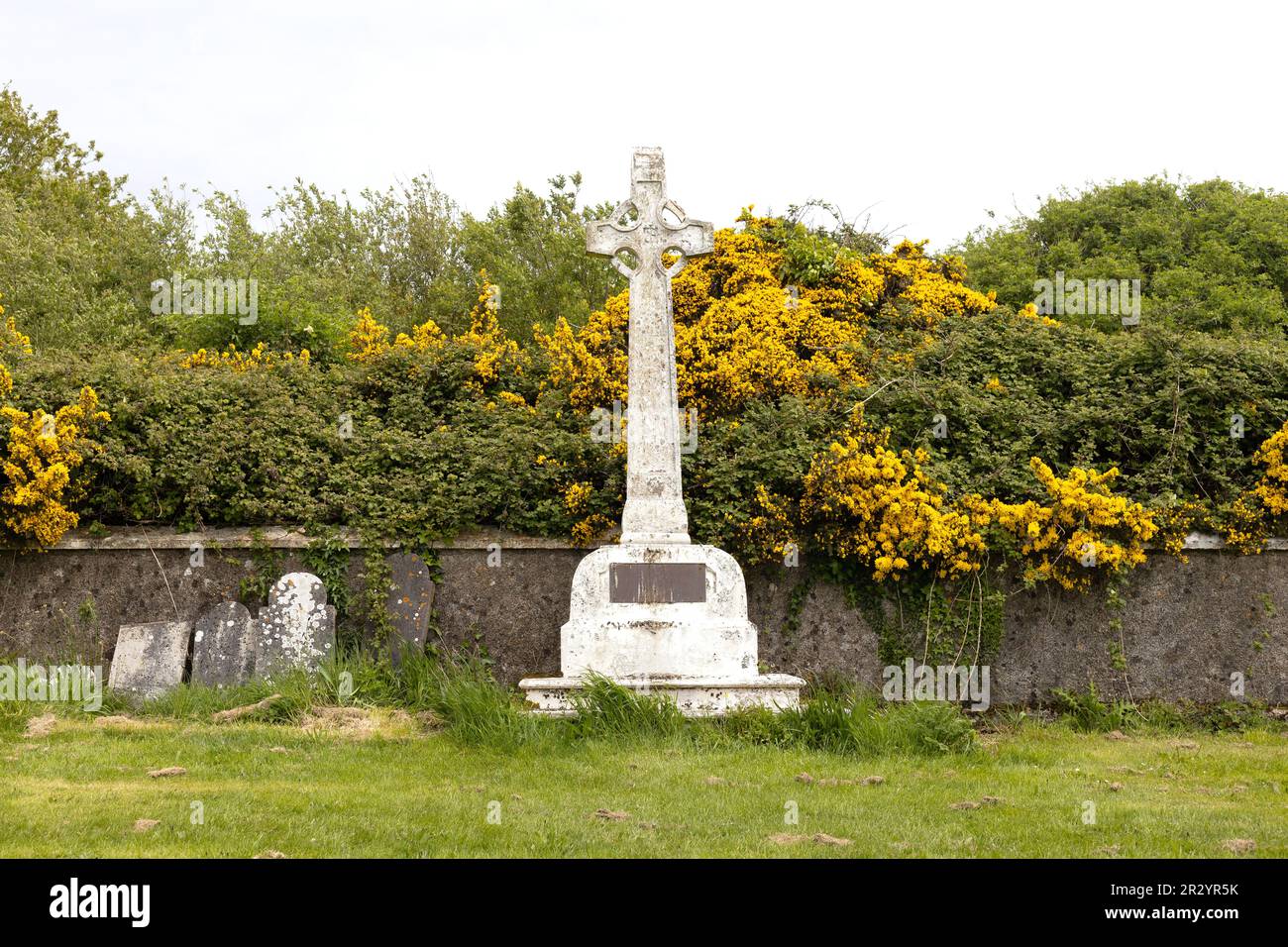 Le cimetière de la prison de Spike Island, dans le comté de Cork, en Irlande. Banque D'Images