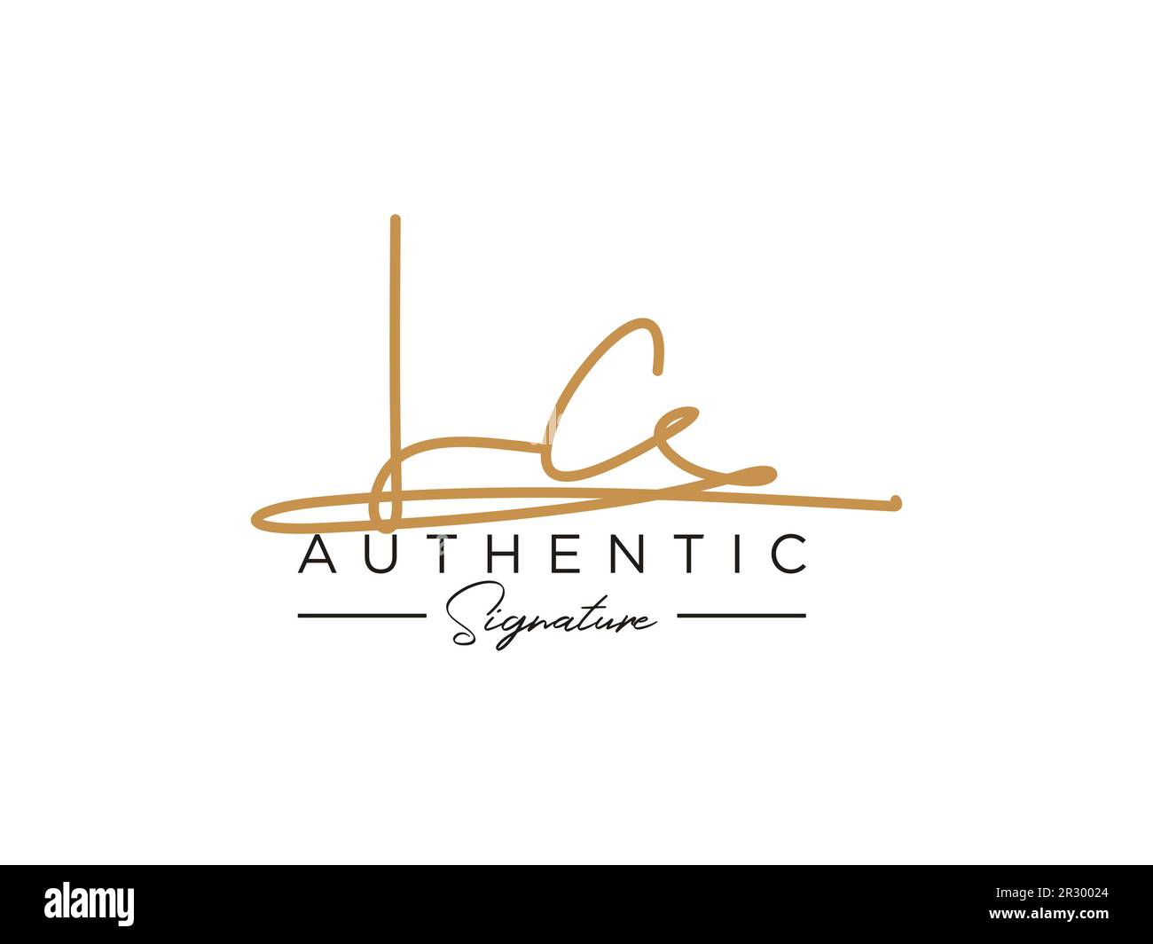 Modèle de logo Signature LC Vector. Illustration de Vecteur