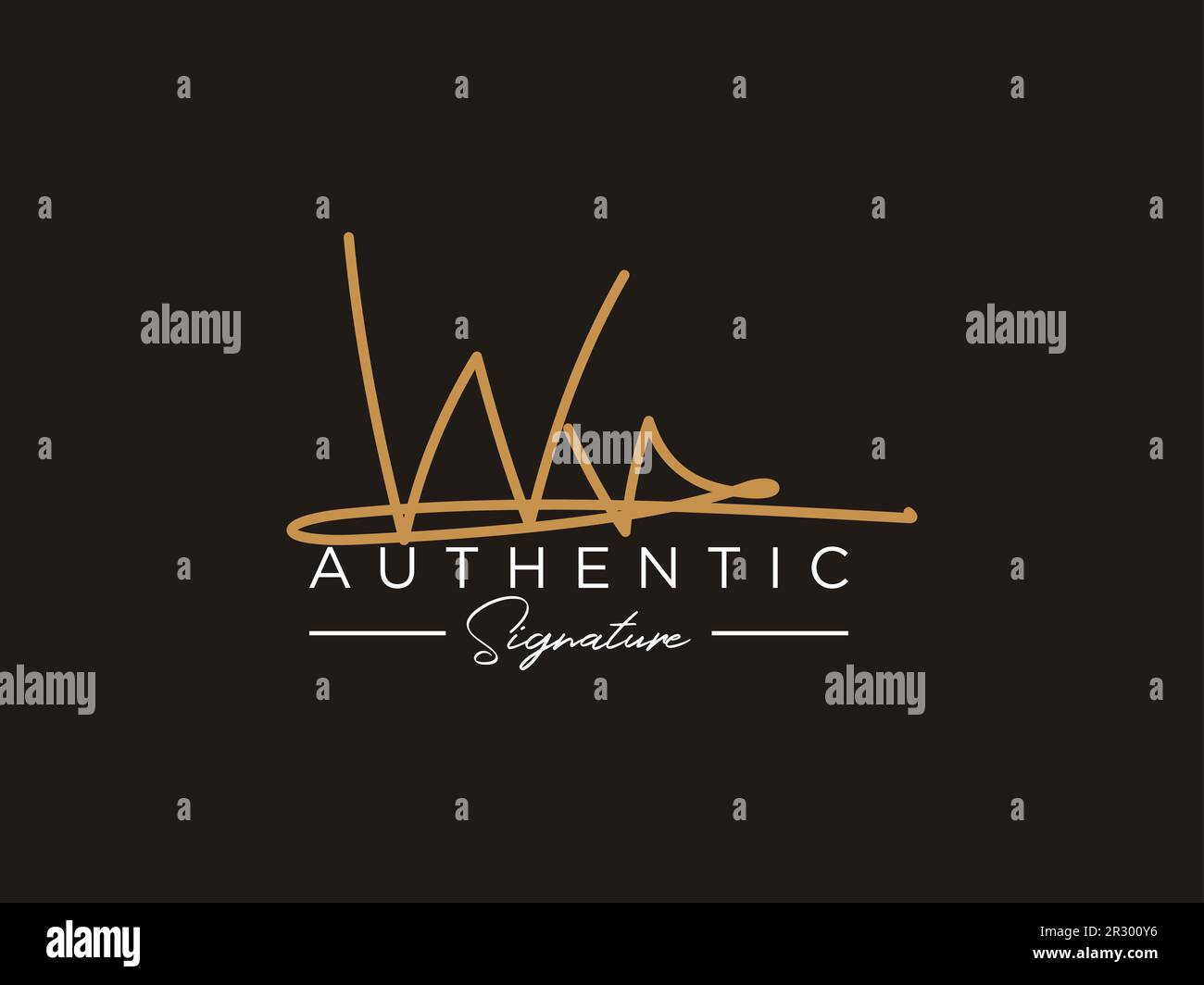 WV Signature logo Template Vector. Illustration de Vecteur