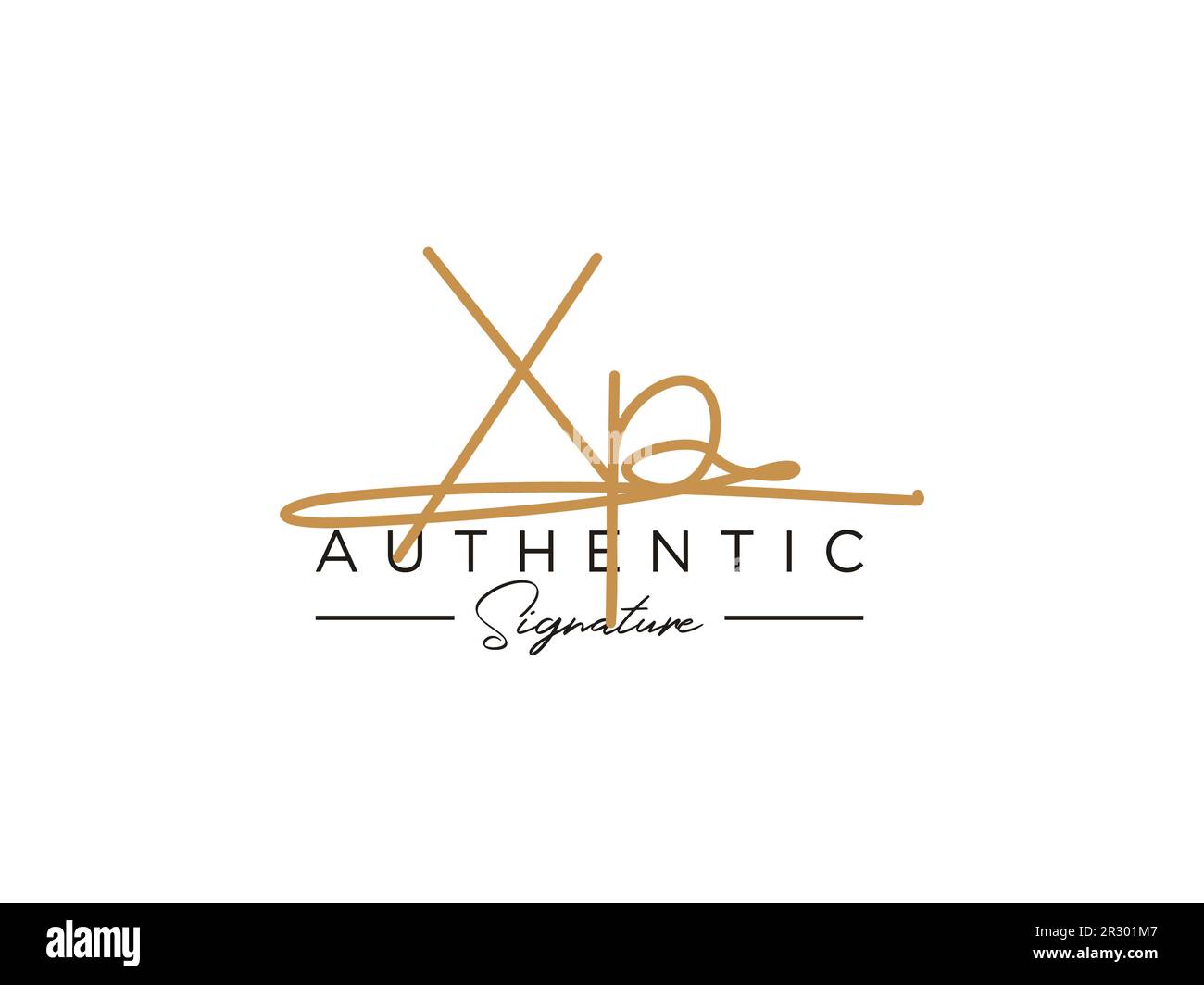 Modèle de logo de signature XP Vector. Illustration de Vecteur