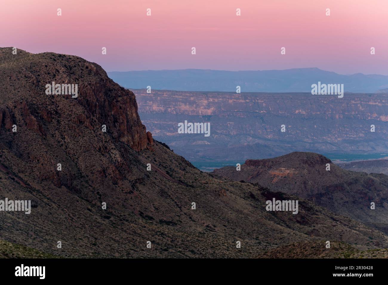 Lever du soleil dans le parc national de Big Bend Banque D'Images