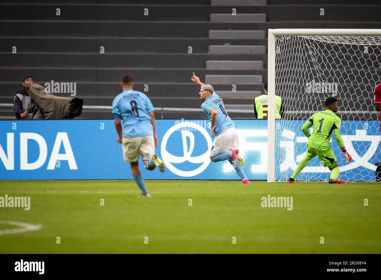 La Plata, Argentine. 21st mai 2023. Dor Turgeman (No.9) d'Israël célèbre un but lors d'un match entre Israël et la Colombie dans le cadre de la coupe du monde U20 Argentine 2023 - Groupe C à Estadio Unico 'Diego Armando Maradona'. Note finale: Israël 1 - 2 Colombie (photo de Roberto Tuero/SOPA Images/Sipa USA) crédit: SIPA USA/Alay Live News Banque D'Images