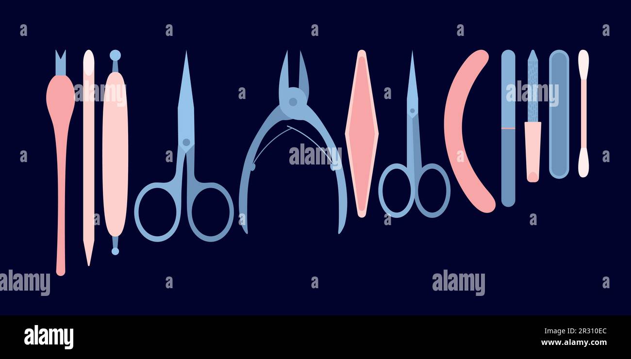 Outils de salon de manucure Vector Illustration de Vecteur