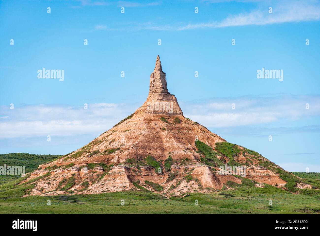 Site historique national de Chimney Rock, formation de roches géologiques dans le comté de Morrill, dans l'ouest du Nebraska. En hausse Banque D'Images