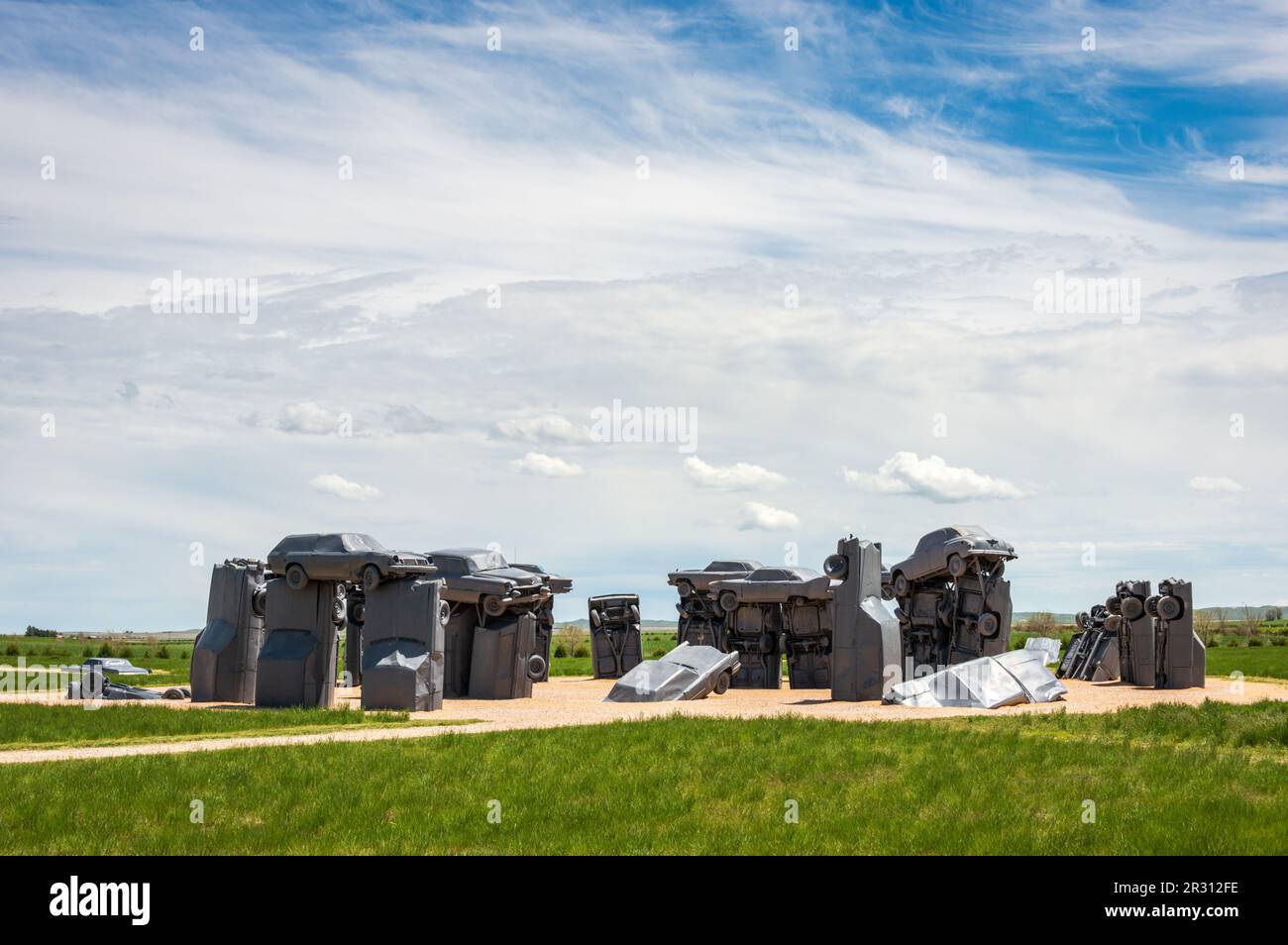 Carhenge, Sculpture de Jim Reinders près de la ville d'Alliance, Nebraska Banque D'Images