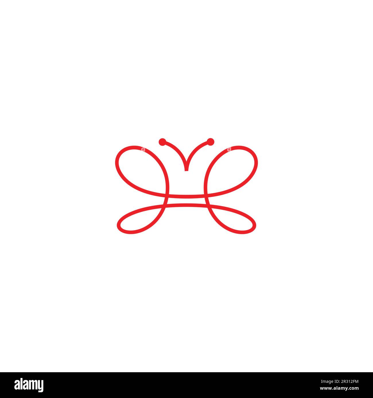 simple fil fil papillon symbole vecteur logo Illustration de Vecteur